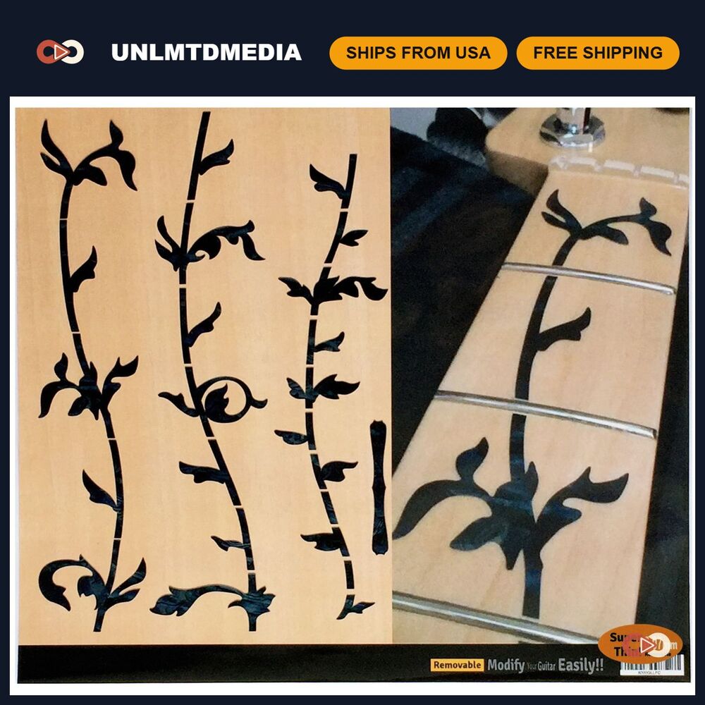 Tree of Life Inlay Sticker Fret Markers for Bass Guitar - Black Pearl Design